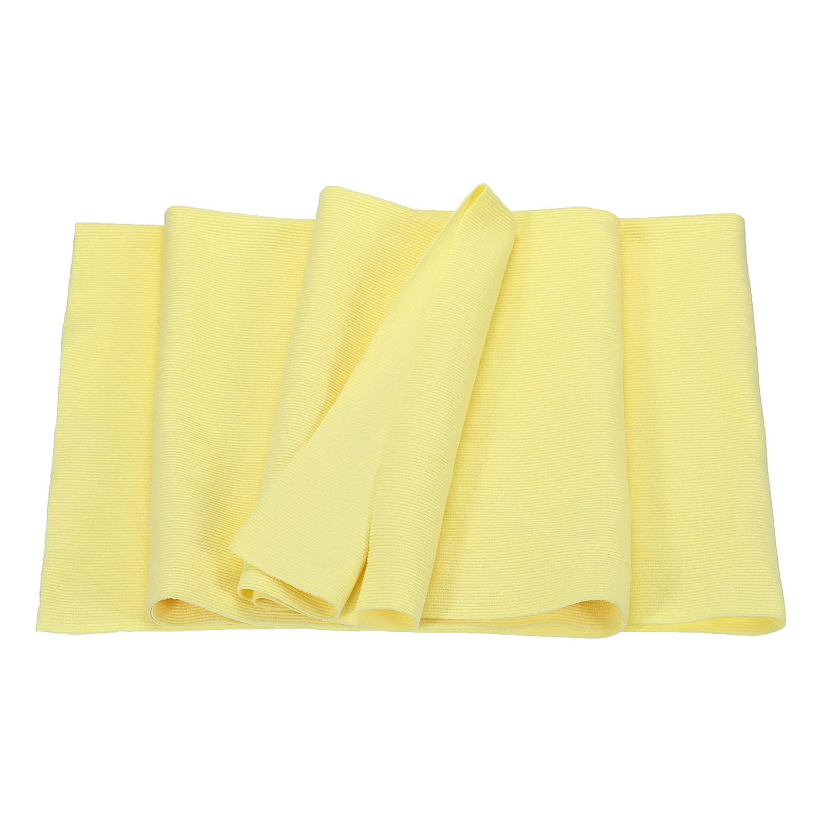MECCANIXITY 47" Elastic Cuffs Ribbed Trims Cotton Fabric Knit Rib Stretch Tape Cuff Sleeve Waistband for Sewing, 20" Wide Light Yellow