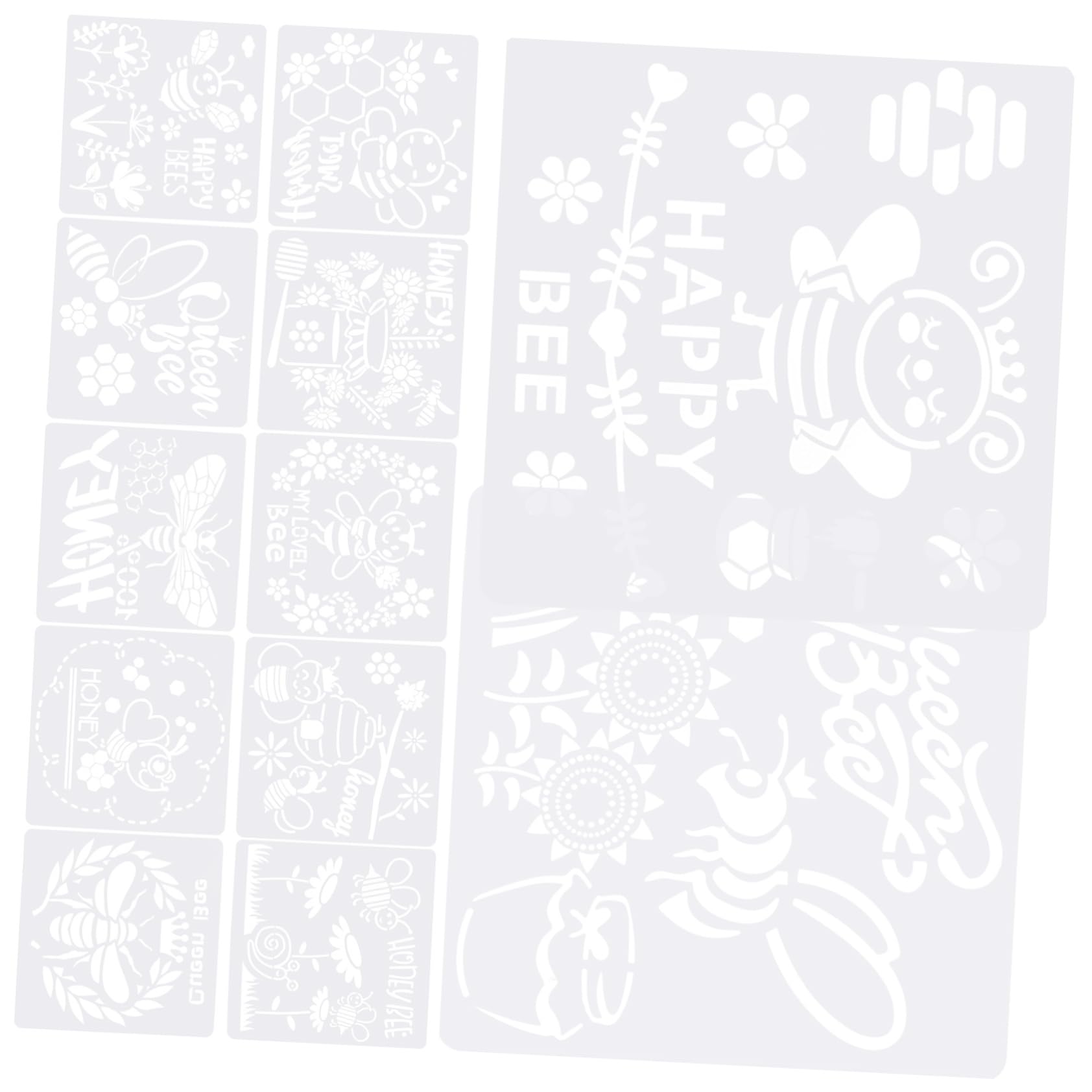 jojofuny 3 Set Stencil Decorativi Con Motivi Api Template Pratici Per Progetti Diy E Pittura Per Decorare E Tessuti 12 Fogli*3