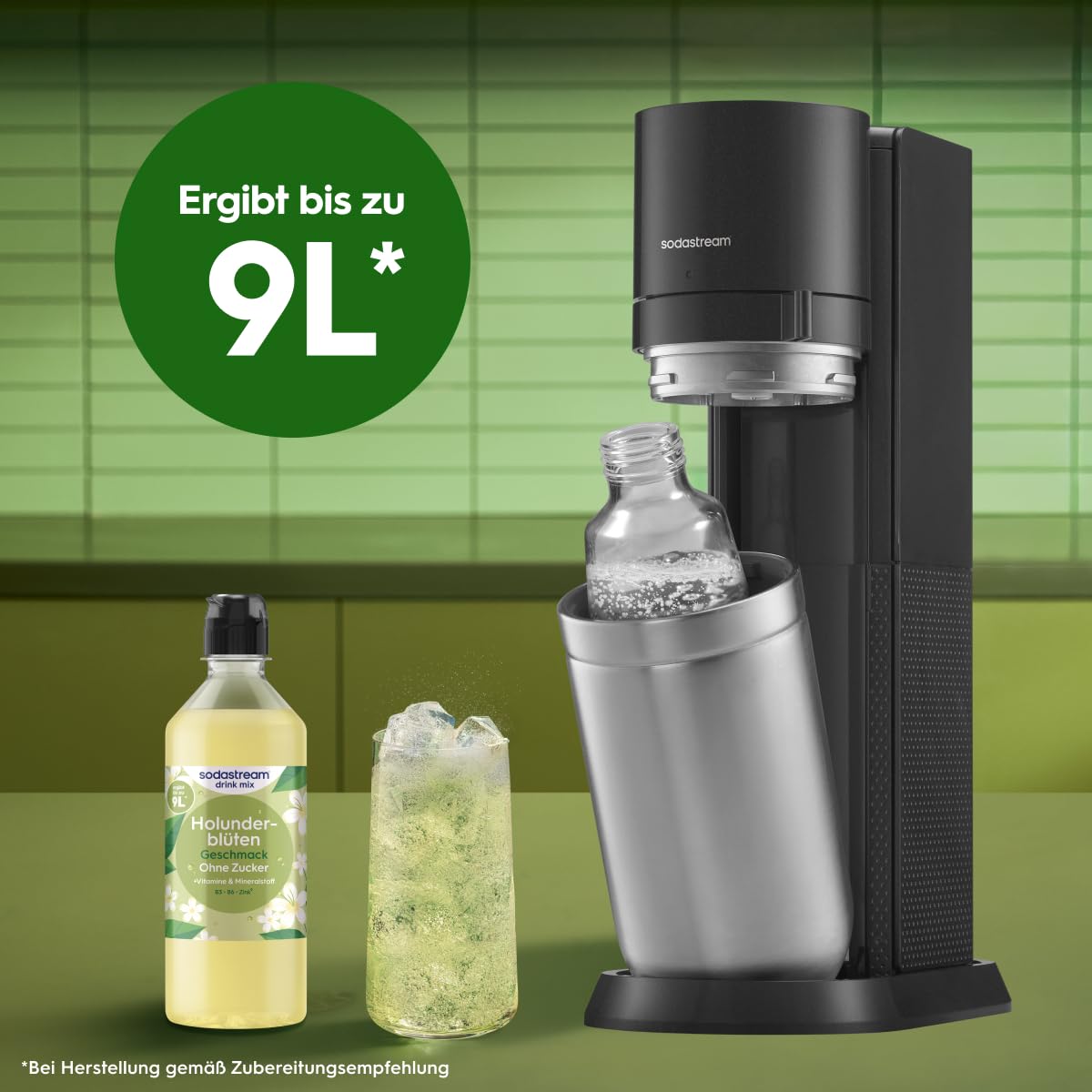 Sodastream drink mix Holunderblüte ohne Zucker – zuckerfreier Sirup für gesprudeltes & stilles Wasser, 4er Pack (4 x 440 ml), mit Vitamine & Mineralstoff, ergibt bis zu 9L Fertiggetränk