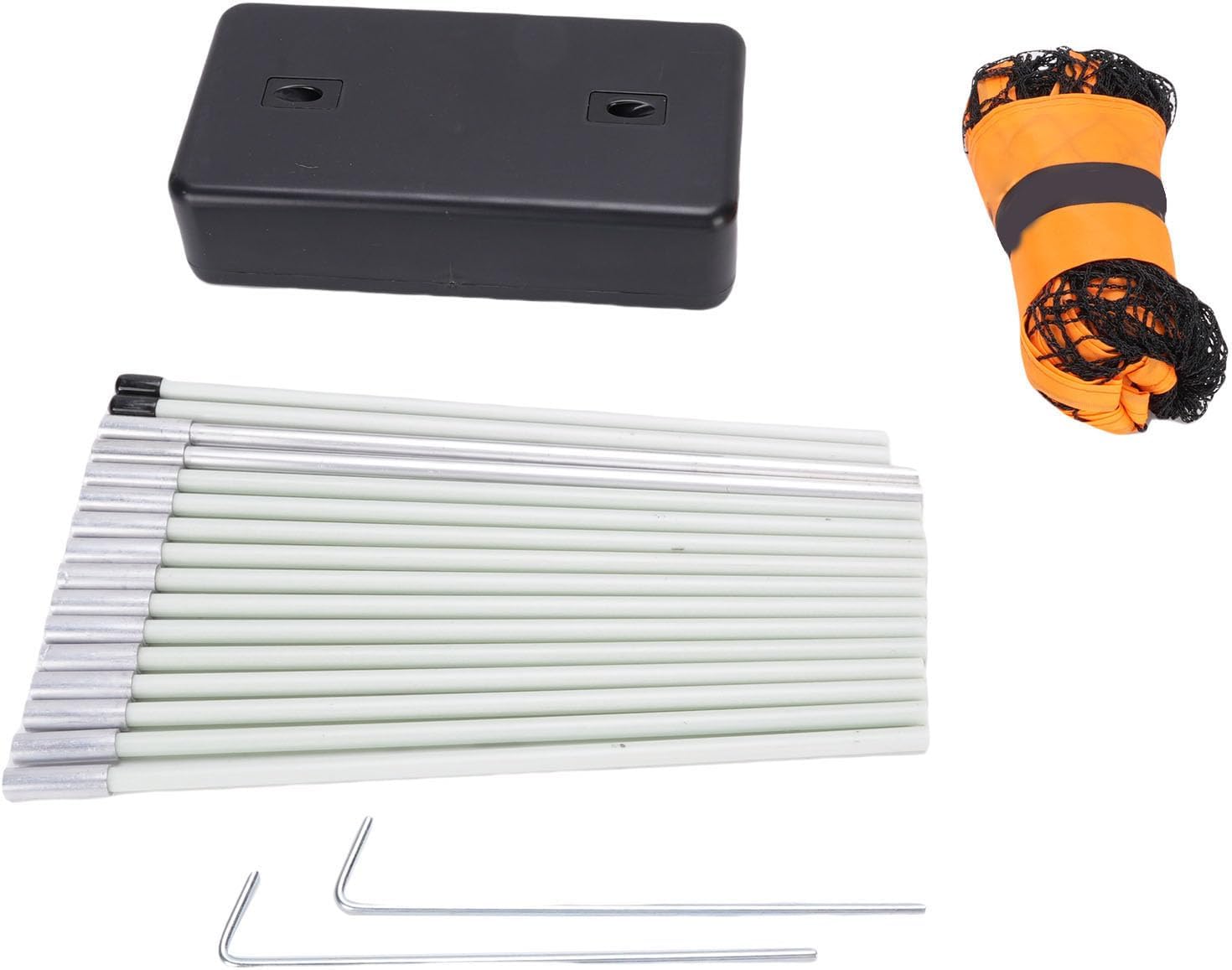 Portable Badminton Net with Freestanding Base, Outdoor Standard Size Net System for Backyard, Beach, Picnic, Quick Setup Sports Game for Family Use (Orange)