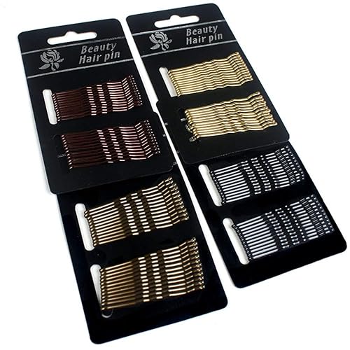 Bobby Pins - Juego de 96 pinzas para el cuidado del cabello, horquilla multicolor, puntas redondeadas seguras, doble revestimiento resistente a la