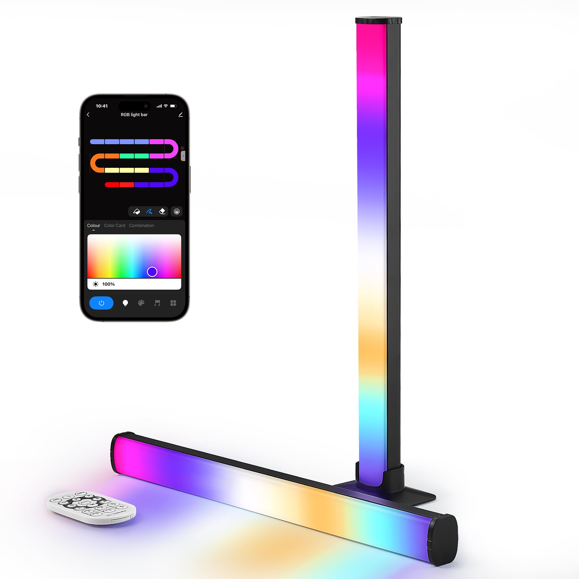 LuminexDesigns Smart Barre Luce LED RGB per TV e Gaming, 40cm Luci Intelligenti, Sincronizzazione con lo Schermo, App Control, Decorazione per Stanza Gamer e Idea Regalo