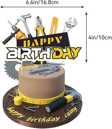 Miniatura 3 de Herramientas de decoración de fiesta, suministros de fiesta de cumpleaños, incluye caja de herramientas, pancarta de feliz cumpleaños, decoración de