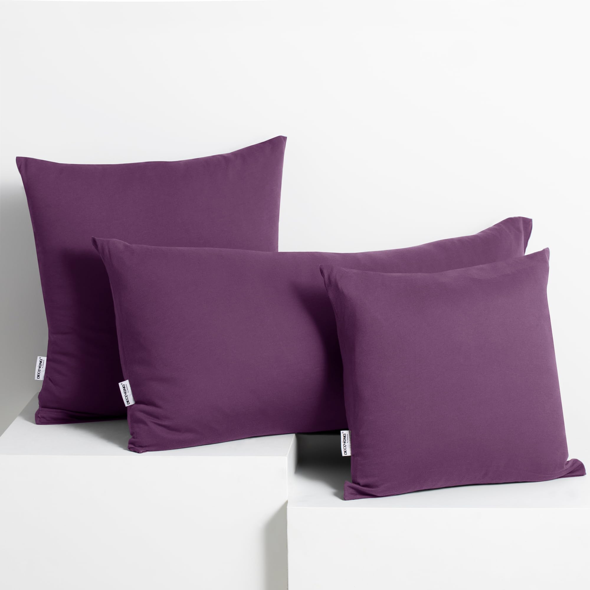 DecoKing 2 federe 20 x 120 cm jersey cotone chiusura lampo viola ambra