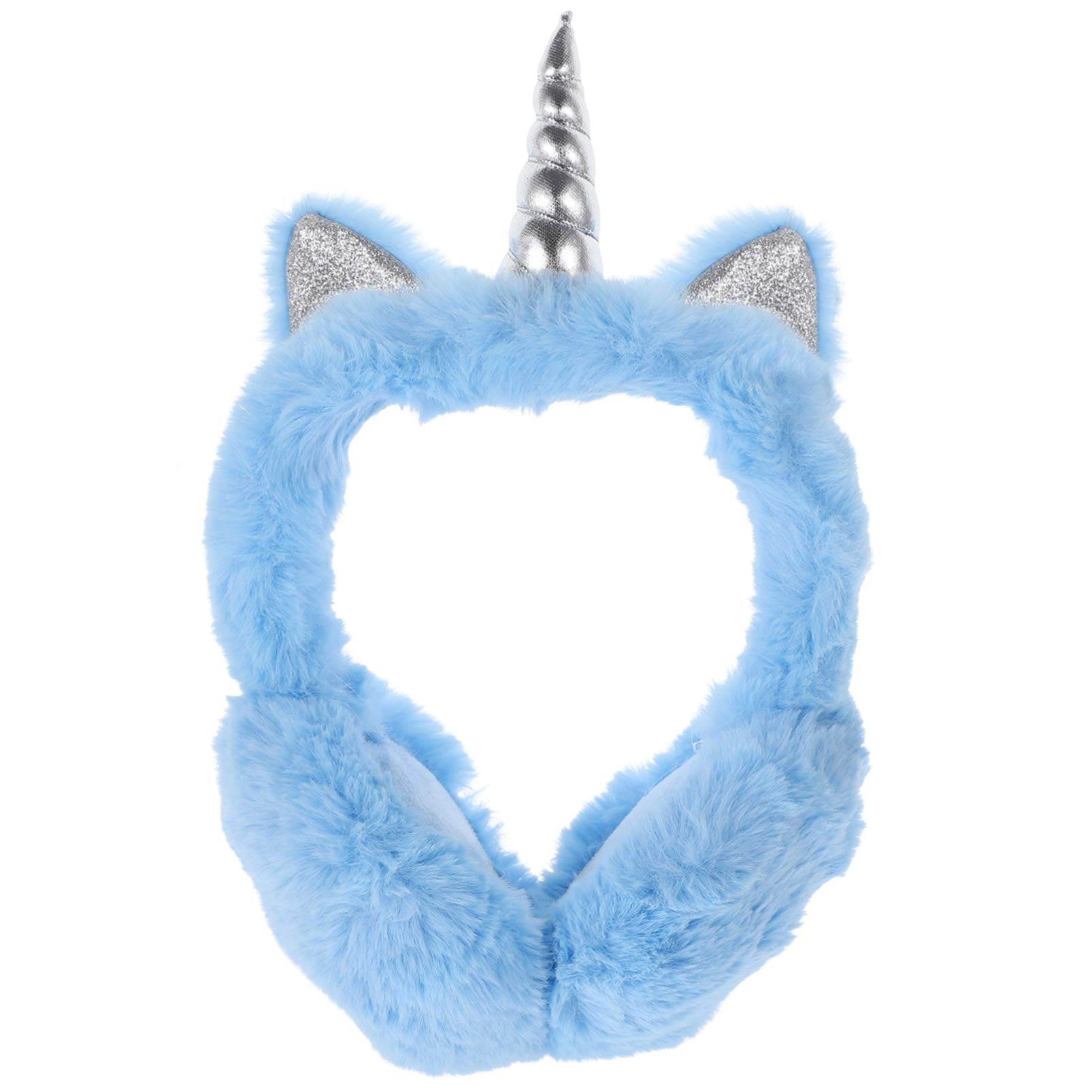 OUNONA Unicorn Horn Plush Earmuffs for Adults Adjustable Winter Ear Warmers Comfortable Warm Plush Ear Covers present for Christmas Birthdays