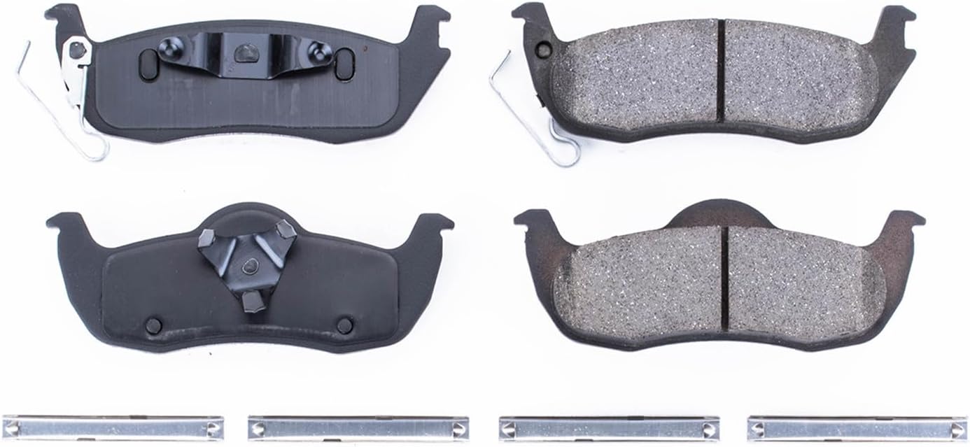 PowerStop Rear Brake Pads For Jeep Commander 2006-10 | Jeep Grand Cherokee 2005-10 - Z17 Ceramic Brake Pads With Installation Hardware, 17-1087