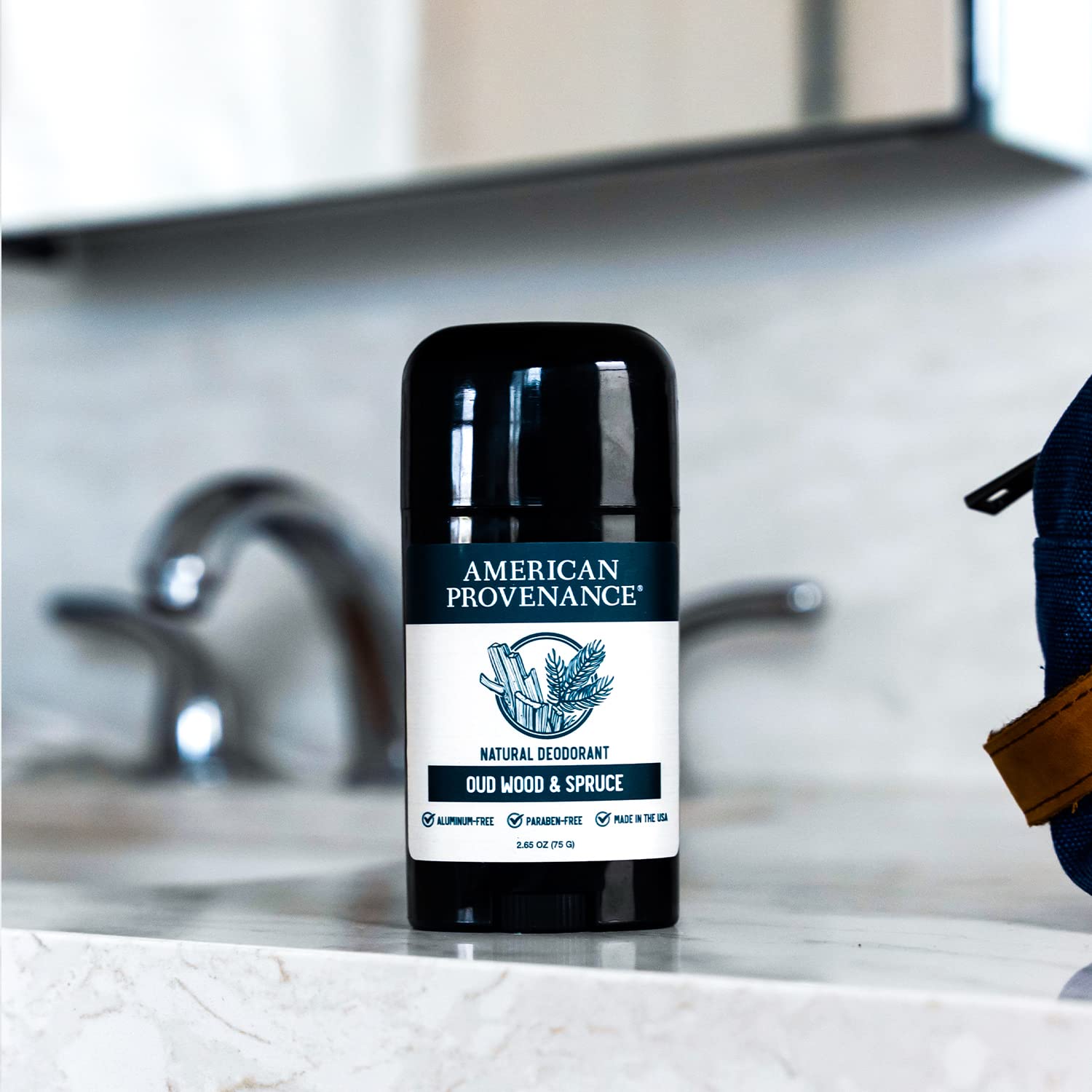 American Provenance Natürliches Deodorant, ohne Aluminium, für Damen und Herren, aus Oud-Holz und Fichte, 24-Stunden-Schutz vor schlechten Gerüchen, tierversuchsfrei, hergestellt in den USA, 1 Stück