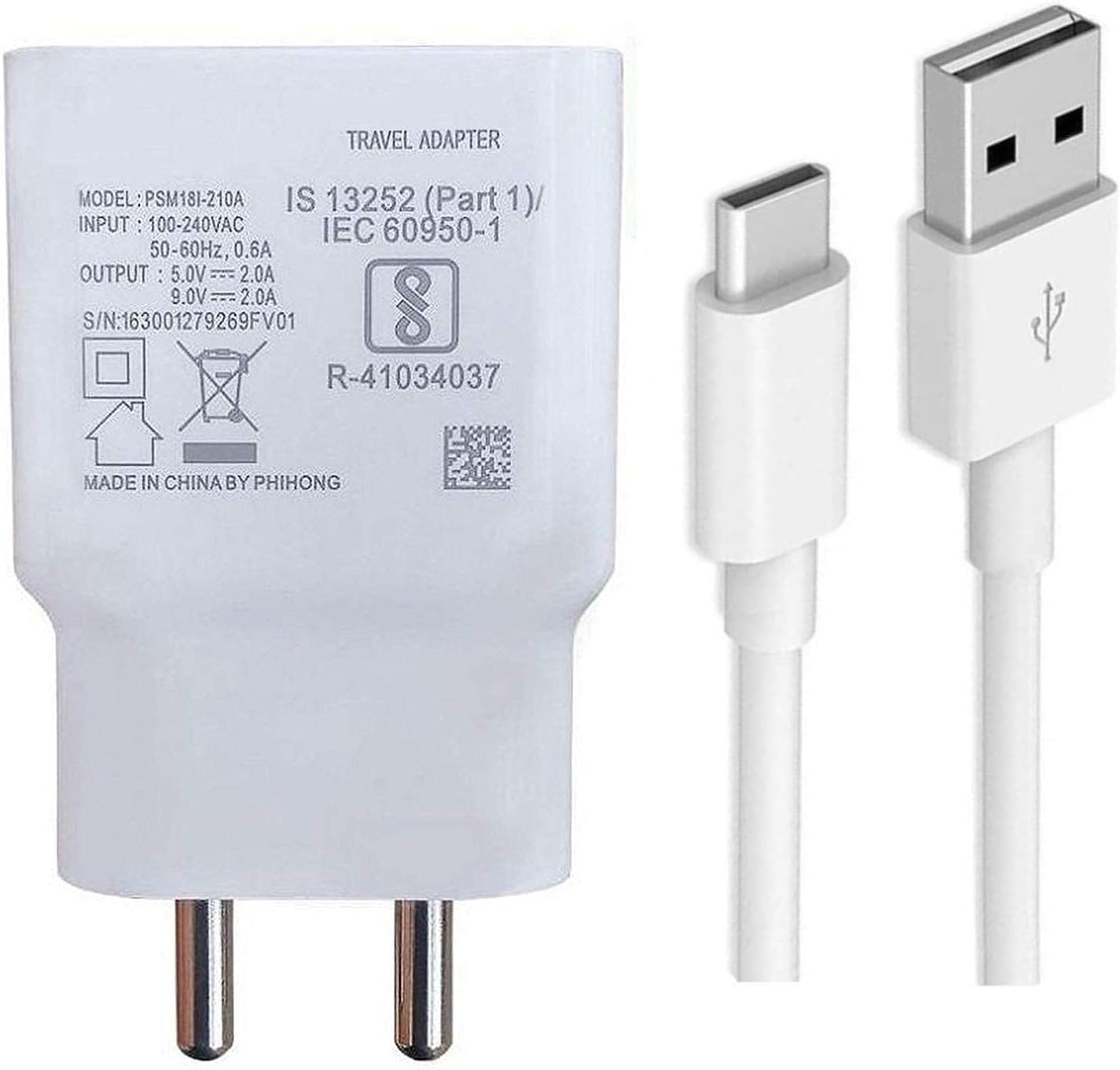 65W Ultra Fast Type-C Charger for Tecno Camon 30 5G Charger Original Adapter Like Mobile Charger | Qualcomm QC 3.0 Quick Charger with 1 Meter Type C USB Data Cable (65W,HA-48,WT)