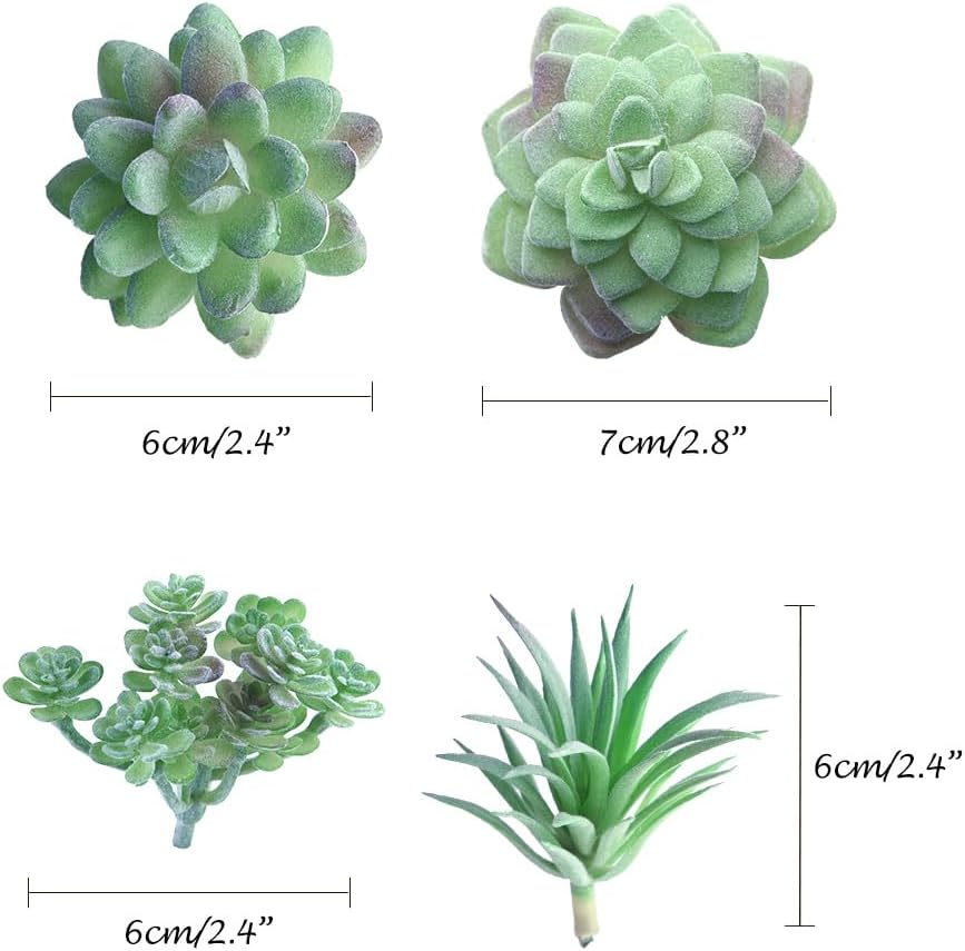 FEPITO 15 Pcs Artificial Succulent Plants Green Unpotted Faux Flower Succulents Mini Echeveria Picks Bulk Stems for Home Indoor Fairy Garden Decorations - Image 2