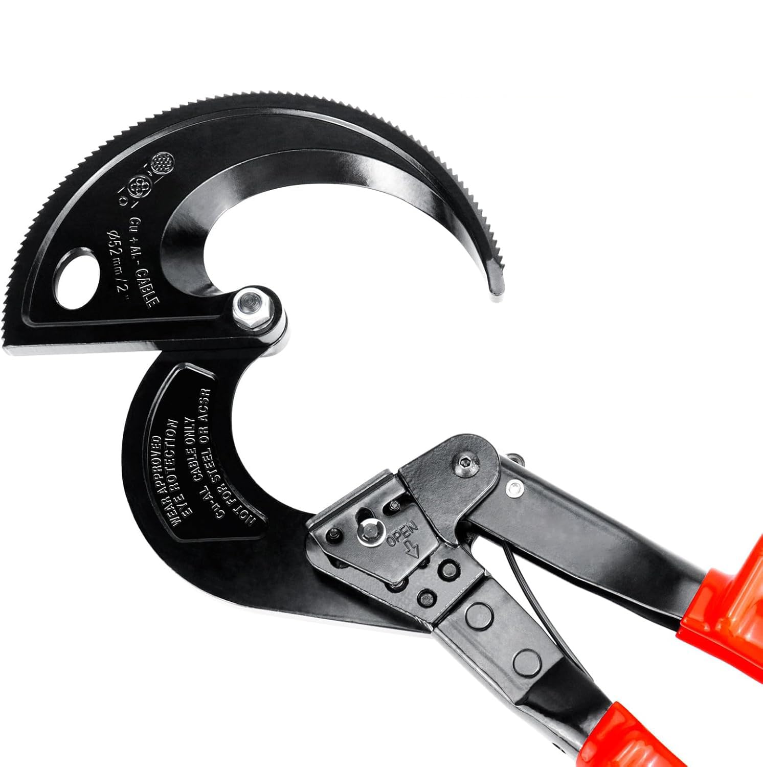 Coupe-câble à Cliquet Jusqu'à 400 mm², Coupeur de Câble 280 mm HS520A, Levier à Dégagement Rapide, pour Câble en Cuivre Aluminium