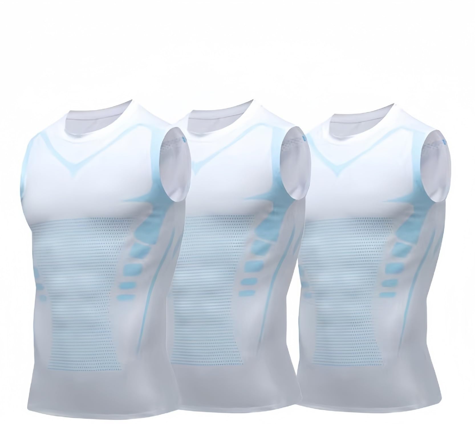 Ironfit - Camiseta de compresión para hombre, adelgazante, para entrenamiento, moldeadora iónica, sin mangas, control de abdomen, chaleco moldeador de cuerpo para gimnasio