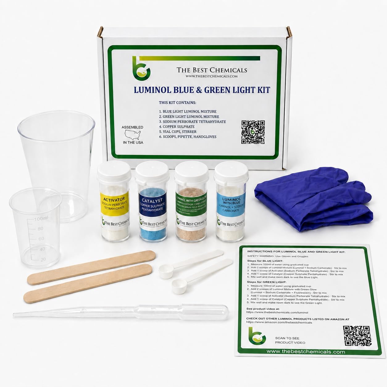 DIY Luminol Blue & Green Light Kit