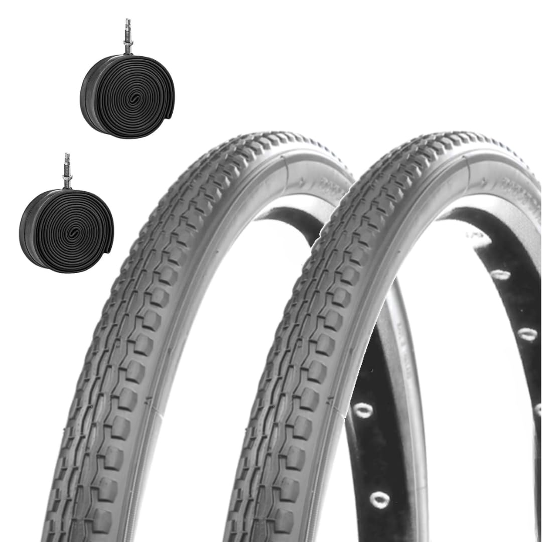 2 cámaras y 2 neumáticos gris para silla de ruedas 24 x 1 3/8 (37-540)