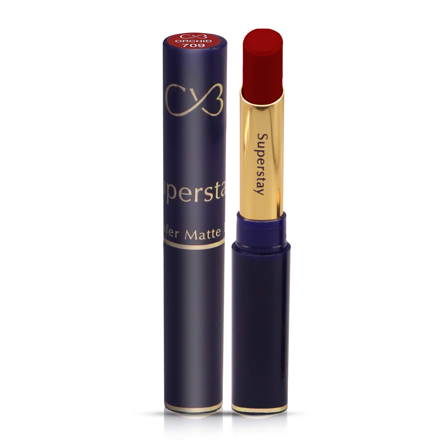CVB LM-206 SuperStay No Transfer Matte Lipstick, Waterproof and Full-Pigmented, Transfer-Proof Smudge-Proof Lip Colour (709 ORCHID, 3.5g)