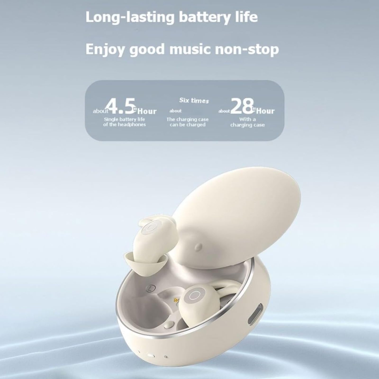 Artevive Bluetooth Moto Earbuds,Tapones para Dormir con Cancelación De Ruido, Auriculares Pequeños E Impermeables, Batería De Larga Duración (Negro)