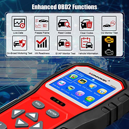 KONNWEI KW860 OBD2 Scanner Car Code Reader Diagnostic Scan Tool with Enhanced Live Data Stream and Upgraded Graphing Bat - Additional View