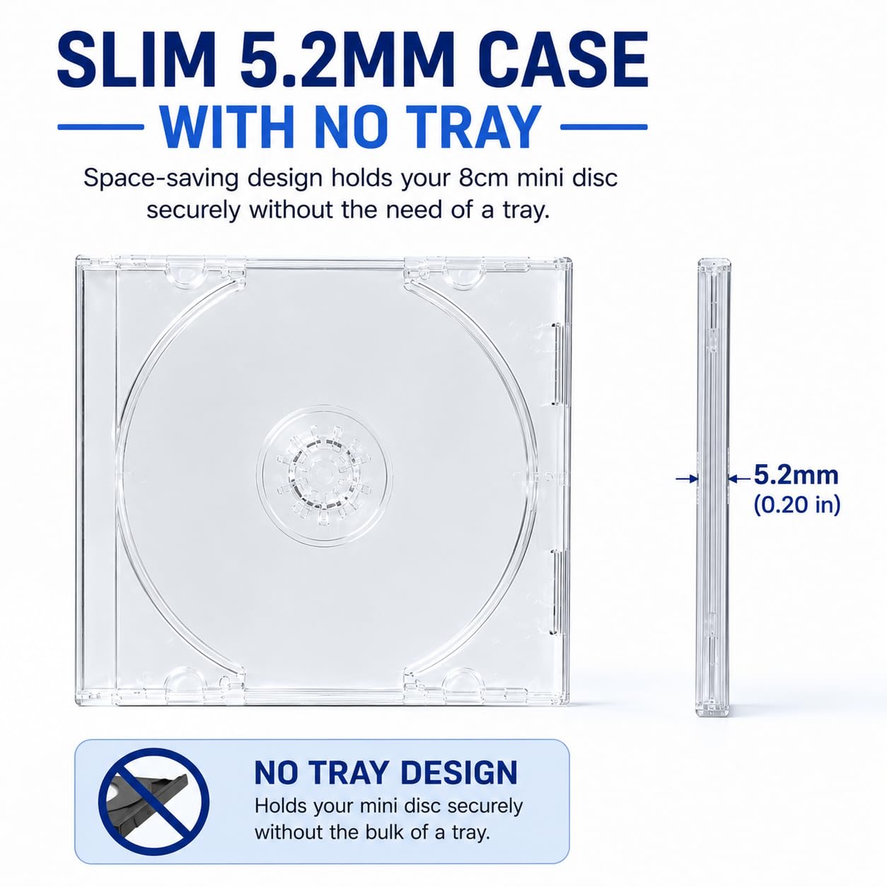 Dragon Trading - 50 custodie singole per CD/DVD trasparenti da 8 cm (per dischi piccoli da 8 cm)