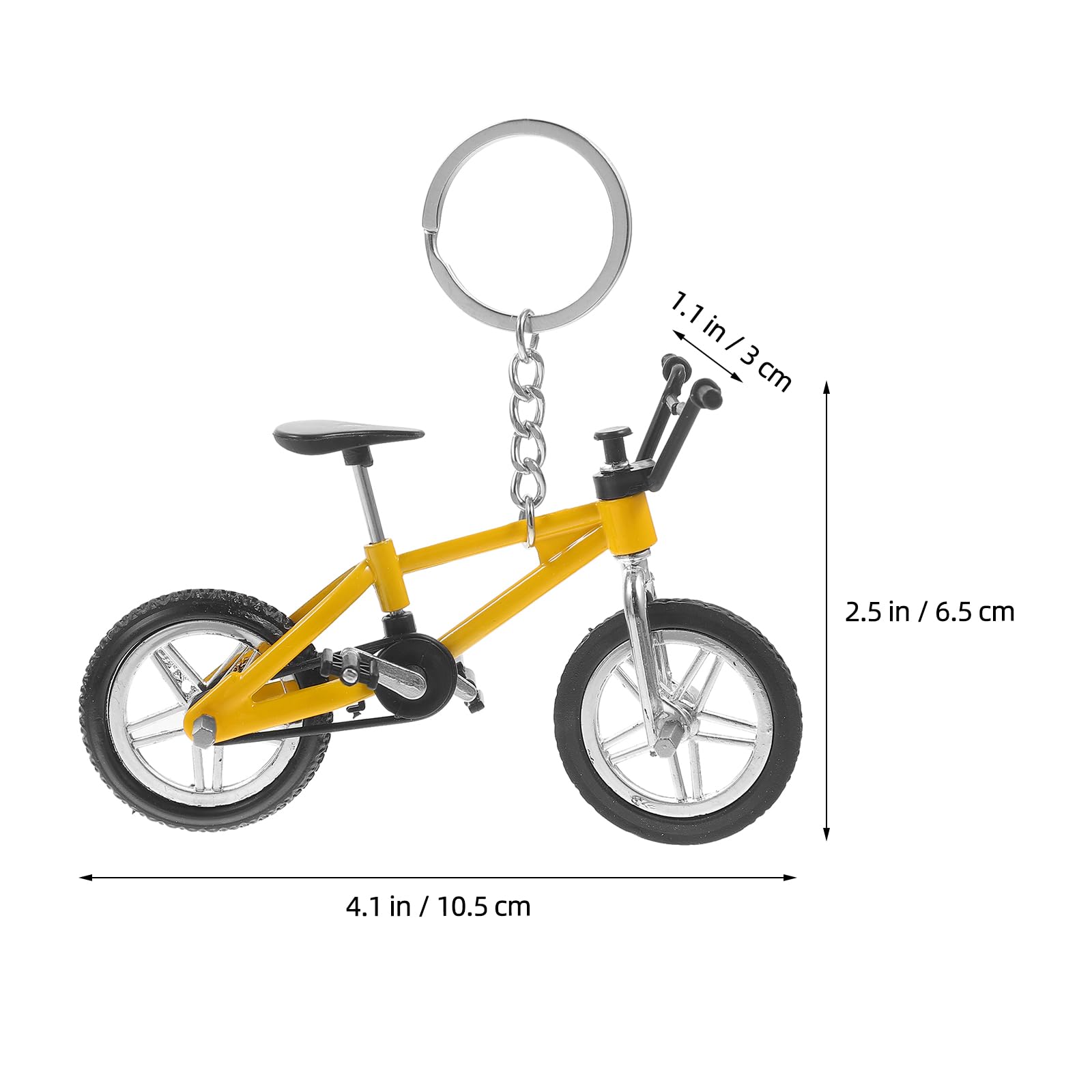 LOGOFUN 4pcs Mini Bicycle Model Kyechain Metal Mountain Bike Keyrings Pendents Vintage Tiny Finger Mountain Bike Models Key Chain Hanging Ornaments for DIY Crafts Bags Purse Key Accessories