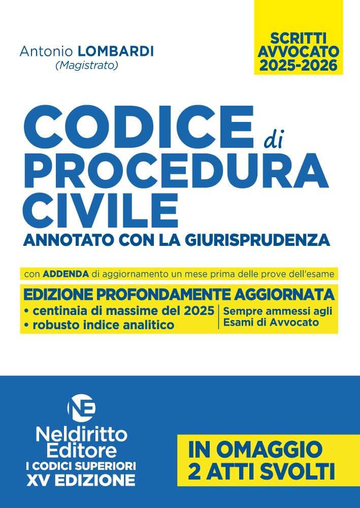 Codice di Procedura Civile Annotato con la giurisprudenza per l'Esame di avvocato 2025-2026