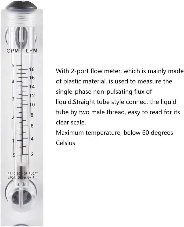 Water Flow Meter Panel Mount Type Flowmeter M-15 0.5-5GPM 2-18LPM Water Flow Meter Panel Mount
