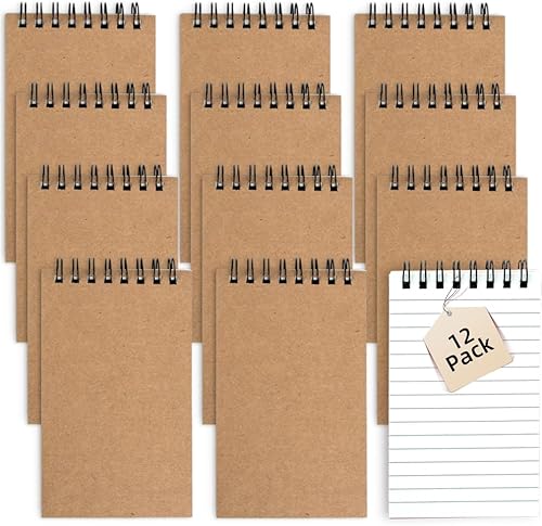 Miniatura 8 de Juego de 12 cuadernos de bolsillo, pequeños bloc de notas en espiral de 3 x 5 pulgadas, mini cuadernos estilo oficina, tamaño pequeño de bolsillo,