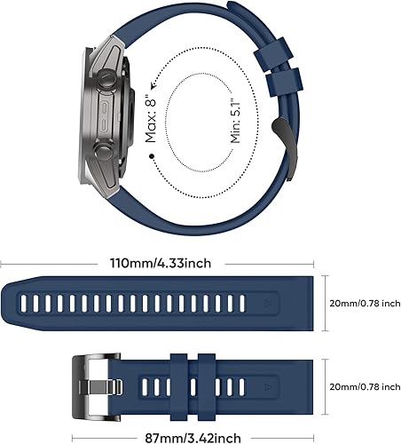 Miniatura 6 de lepmok Correa de mujer de 0.787 in para Garmin Fenix 7SFenix 7S SolarFenix 7S Sapphire SolarFenix 6SFenix 6S ProFenix 5SFenix 5S Plus (paquete de 2)