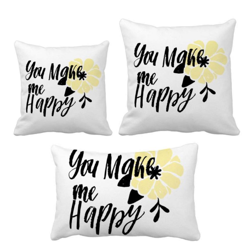 Housse de coussin You Make Me Happy cadeau ideal anniversaire ou pendaison de cremaillere