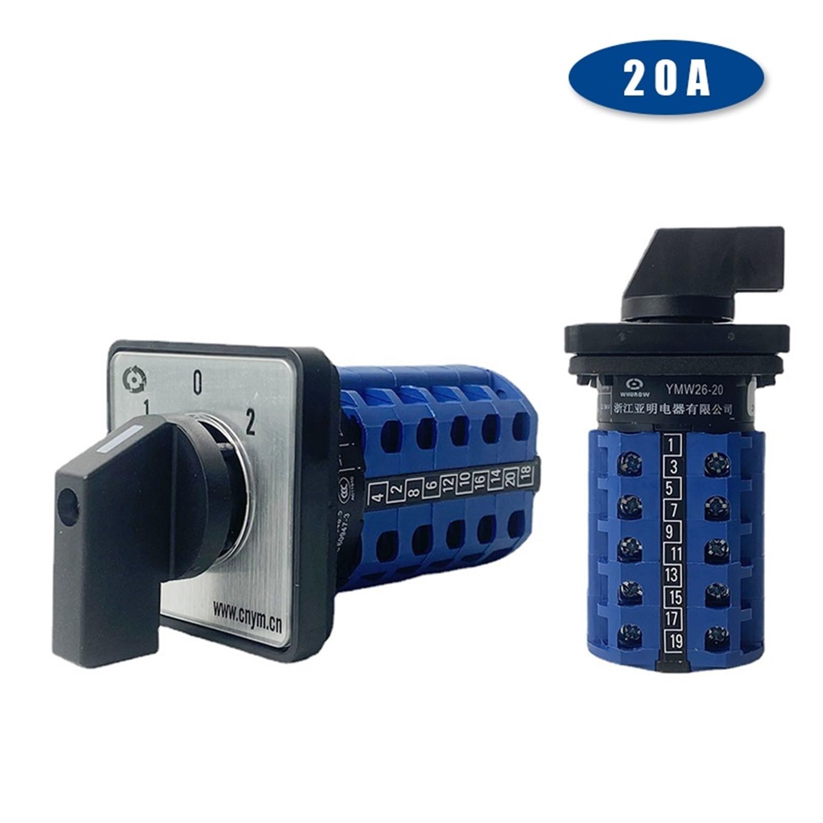 LW26-20/5 Getriebeschalter, 3 Positionen, 20 A, 5 Stufen, drehbar, fünf Pole, Dual-Power-Kombination, Rotationssignal, 20 A, Nockenschalter