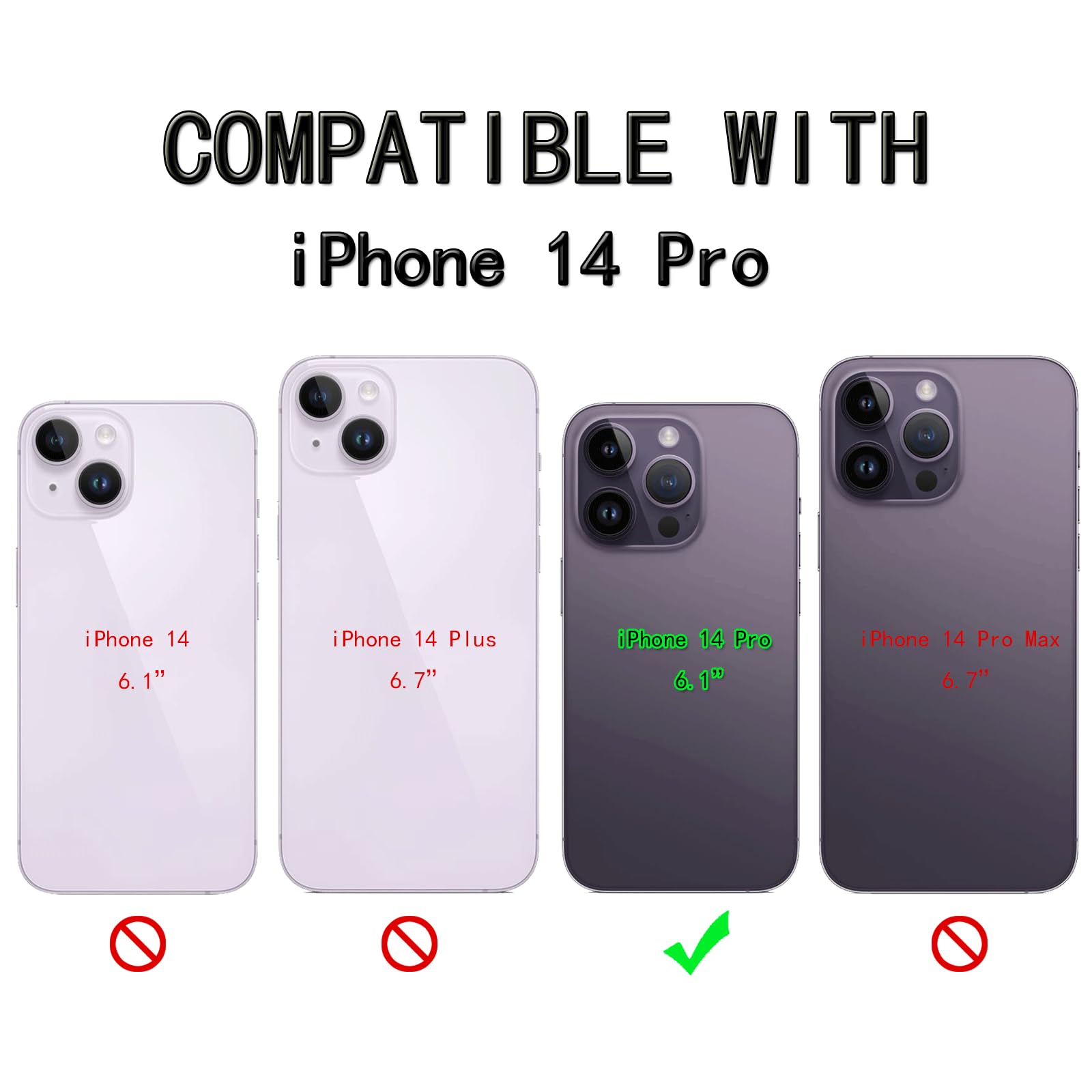 Zouzt for iPhone 14 Pro Case with Cord and Card Holde - Image 2