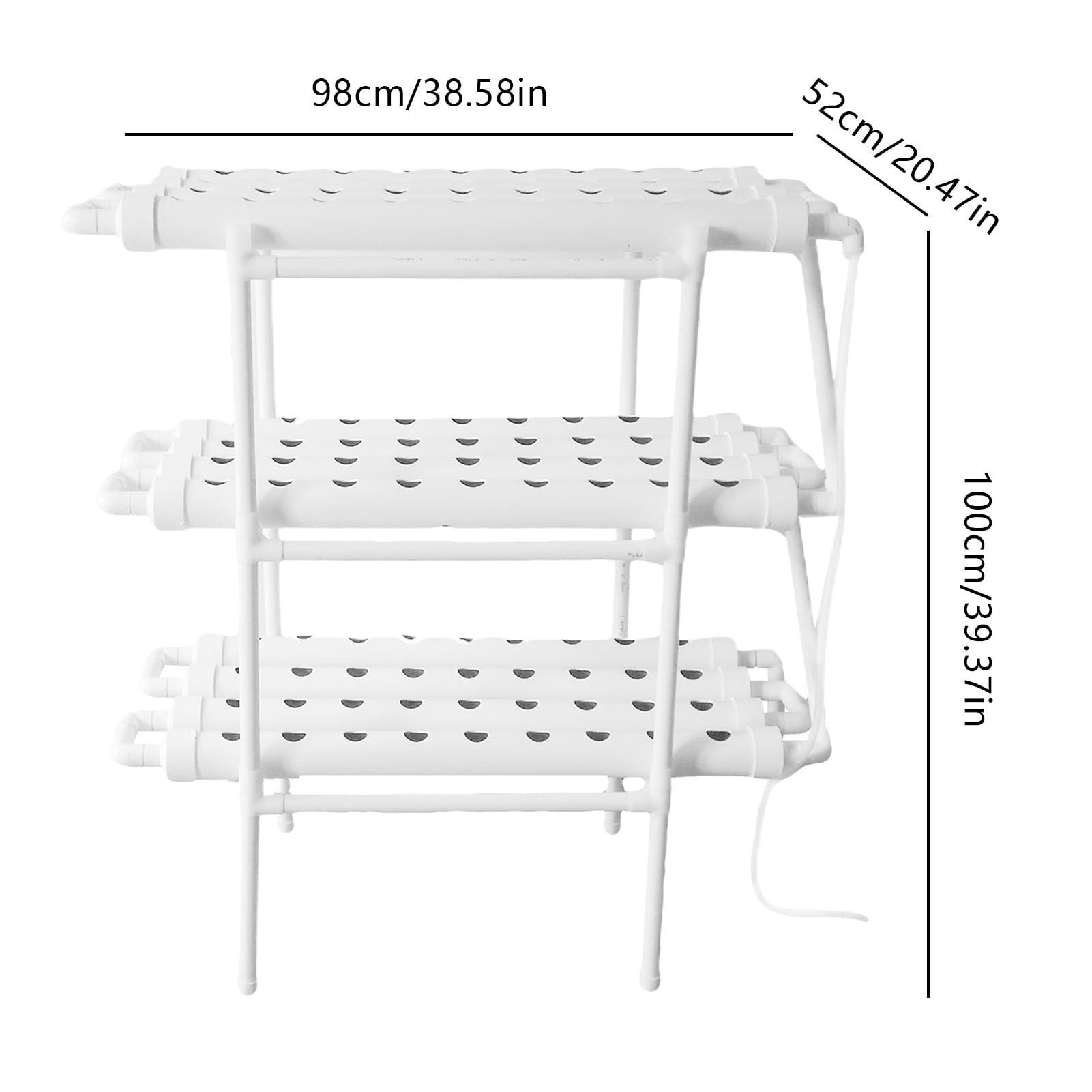 Sistema hidropónico | Sistema de Cultivo hidropónico en Interiores con Sistema de tuberías de PVC y Bomba de Agua, Temporizador y Kit de Cultivo para Verduras de Hoja