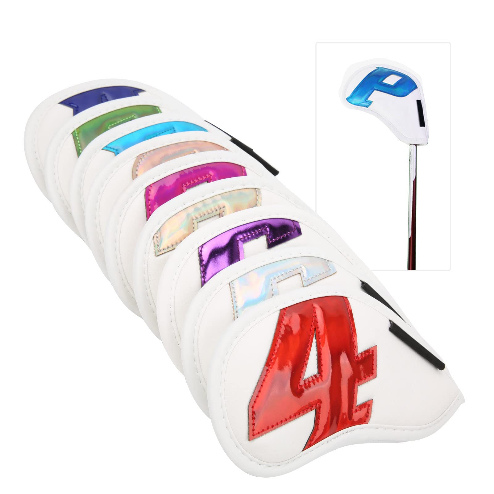 Chrees 9 Fundas Impermeables para Cabeza de Palos de de PU, Numeradas 4 5 6 7 8 9 P S A, Protección de Felpa Suave para Hierros, con Diseño Liviano para Amantes del