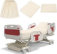 Vista 17 de Moukeren Juego de sábanas de hospital, 6 piezas, sábana bajera ajustable de bolsillo profundo de 36 pulgadas con elástico en todo el contorno, Beige