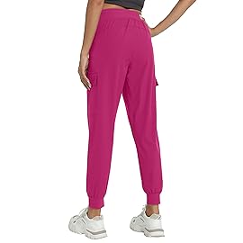 Rrosseyz Womens Cargo Pants with Pockets-Lightweight Quick Dry Water Resistant Hiking Pants for Travel Casual Athletic and Outdoor(Tomato Red,XL)