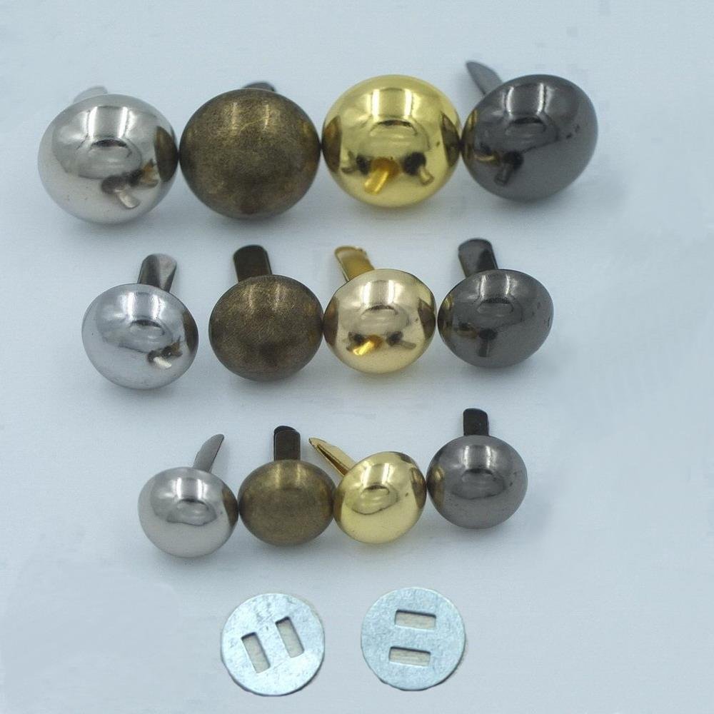 Micoshop Nickle 50 Pcs 1/2" 12Mm Round Purse Handbag Feet Washer Nailheads Stud Spike Buckles