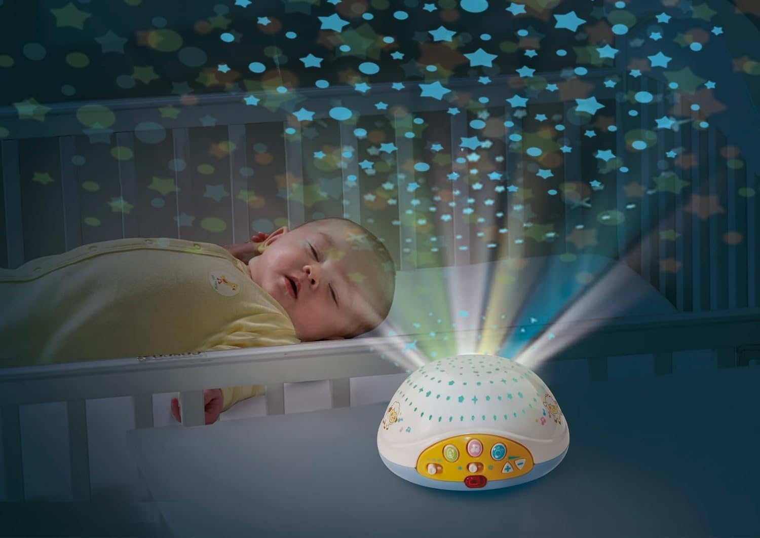 VTech Giostrina Dolci Pecorelle – Proiettore Girevole Con Luci E 55+ Melodie, Telecomando, Suoni Della Natura, 0-36 Mesi