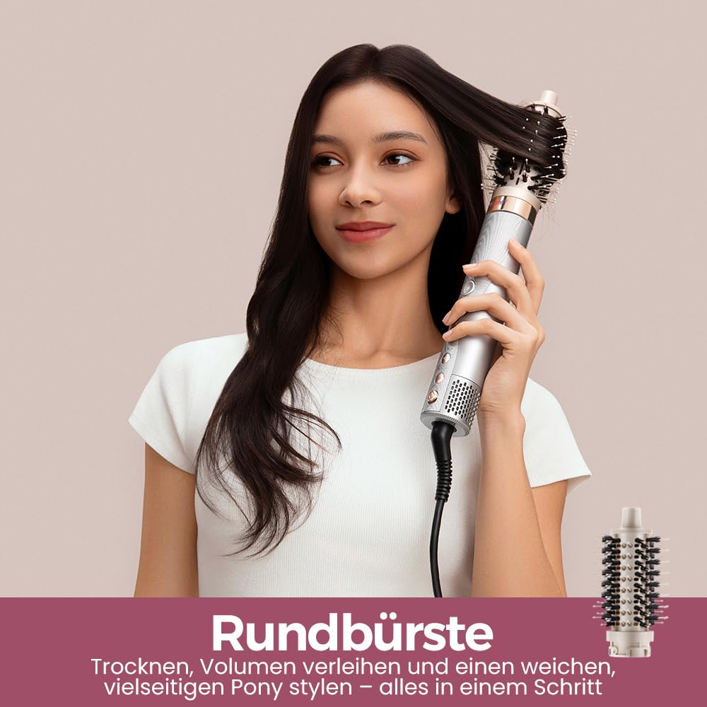 AirEdge 5 in 1 Airstyler 110000 U/Min Ionen Föhn Lockenstab Multi-Styler Warmluftbürste Glätteisen