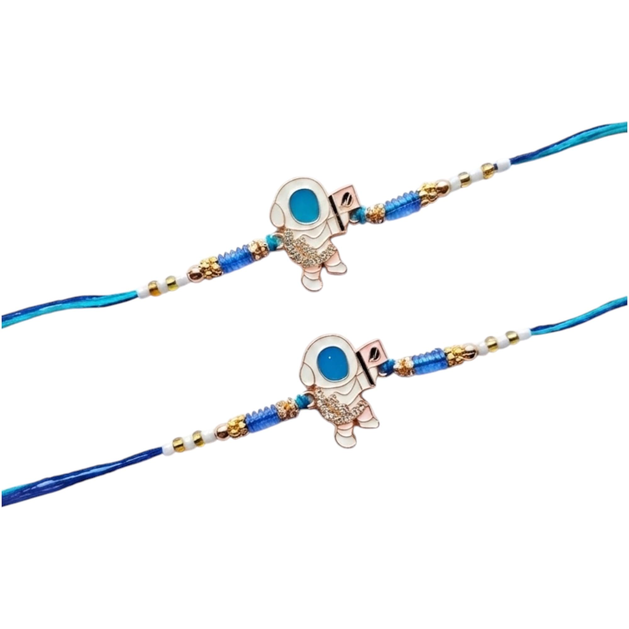 Astronaut Rakhi for Kids, Blue Beaded Thread, 1 pc-image-45