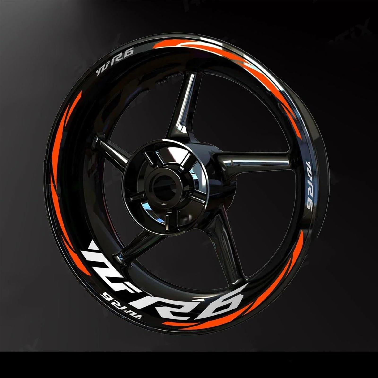Motorcycle Accessories Wheel Stickers Reflective Rim Motorbike Waterproof Decals for Yamaha YZF R6 2017-2022 Decorative(Color15)