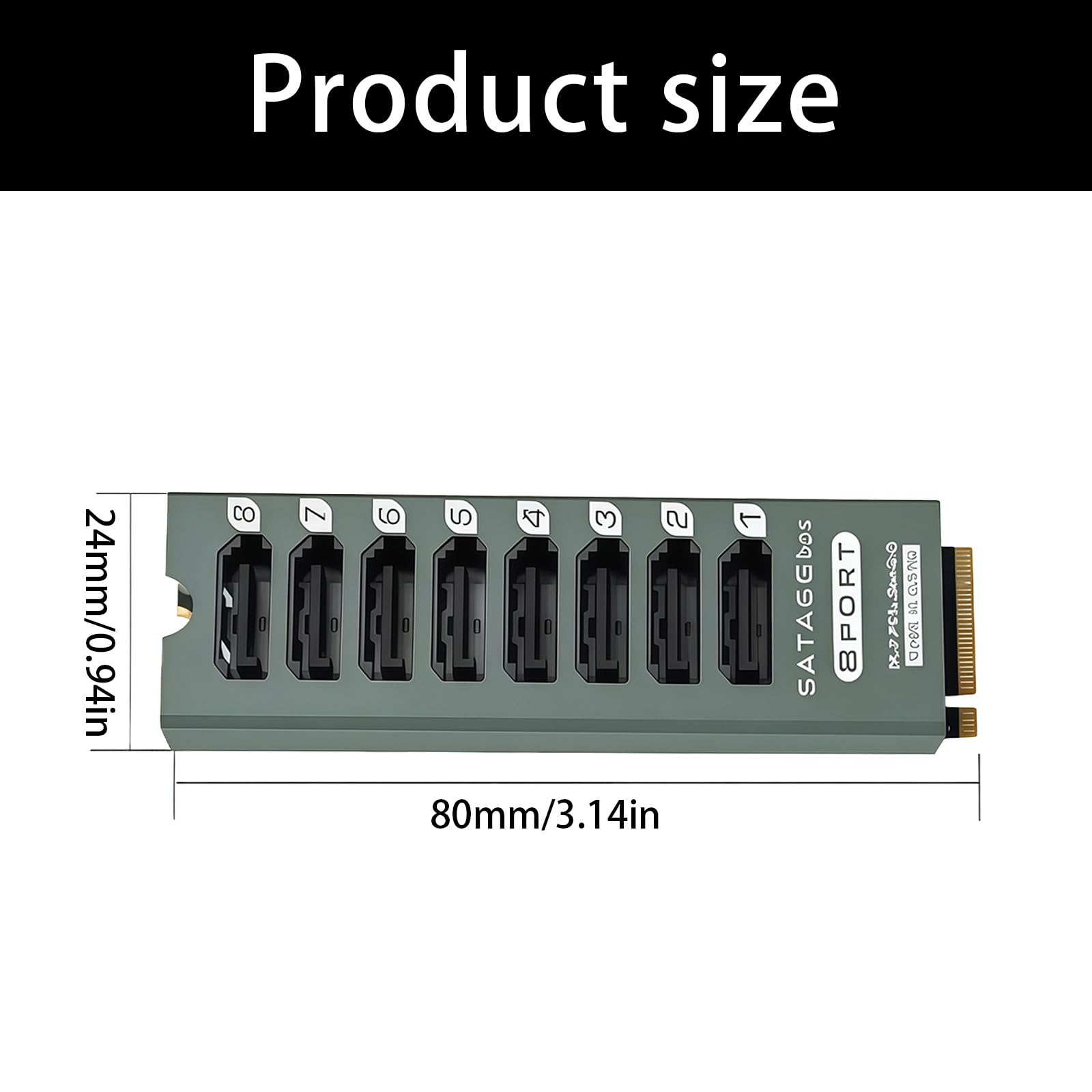 Konwerter Pcie Na Sata3, Obsługuje Jednoczesne Podłączenie 8 Dysków Twardych, Prędkość Transferu 6 Gb/s, Obudowa Ze Stopu Aluminium I Kontrolki Led