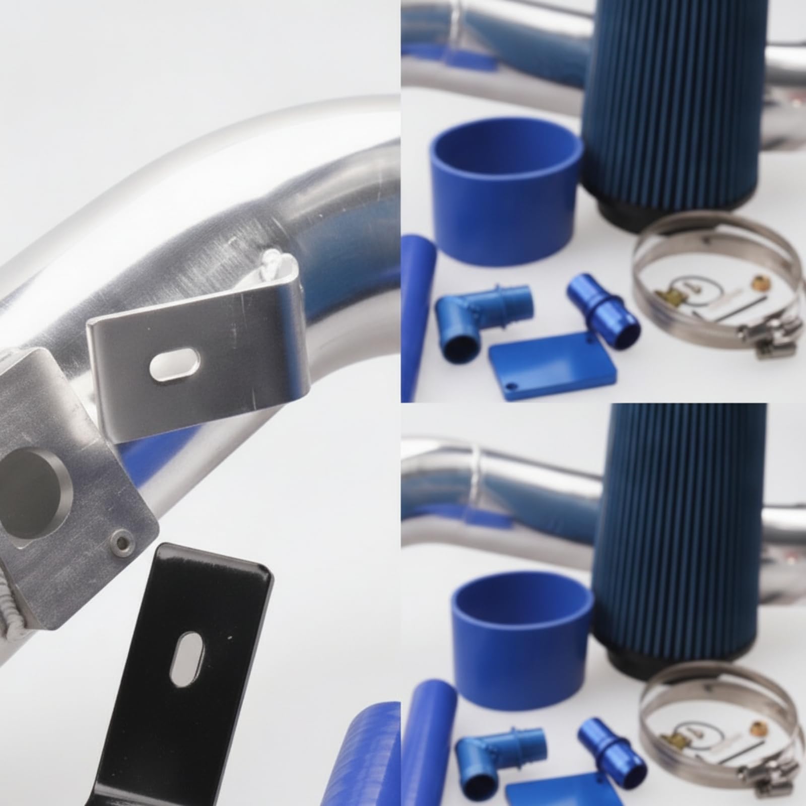 di Aspirazione per Veicolo Kit Ingresso Motore Condotto Bent Alluminio Filtro Pieghettato Fascette Inox Sostituisce Parti Restrittive Adatto per F250
