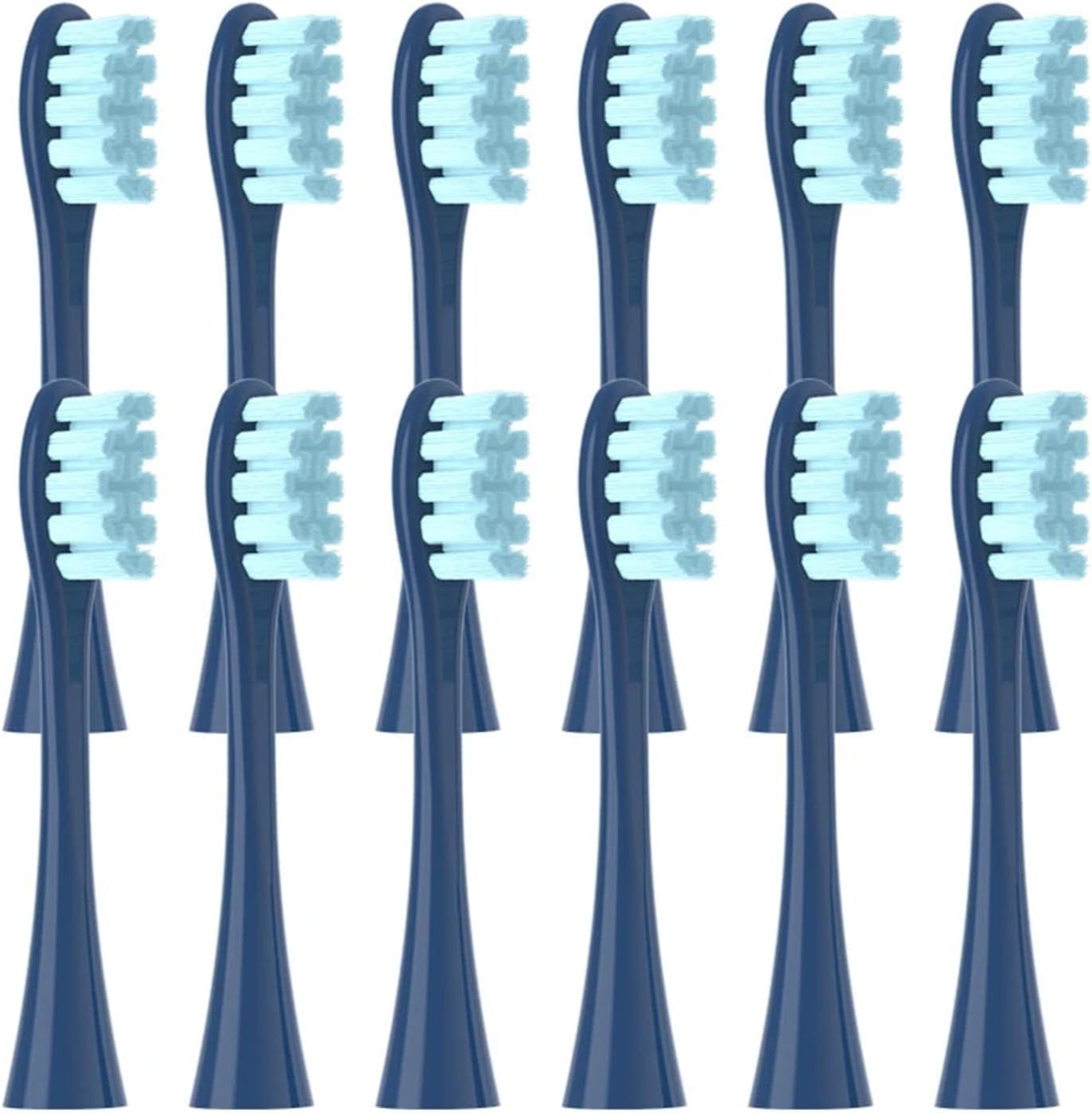 12PCS Replacement Brush Heads Compatible for Oclean X/X PRO/ Z1/ F1/ One/Air 2 /SE Sonic Electric Toothbrush Soft Bristle Nozzles(12pcs Blue)