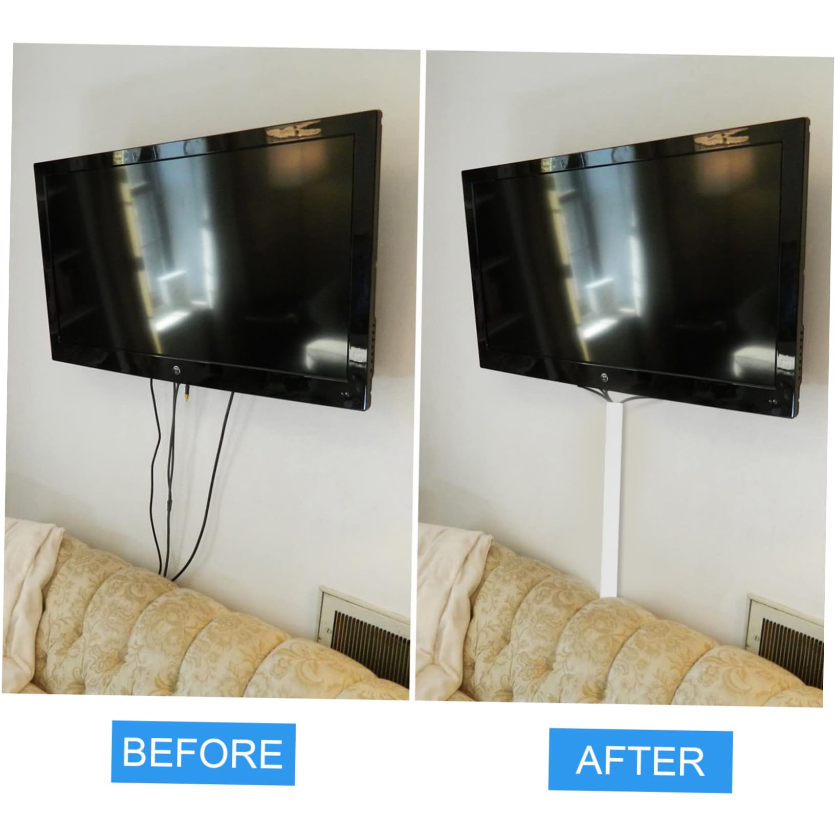 Ocultador de Cables de Pared PVC Blanco, Flexible y Mural