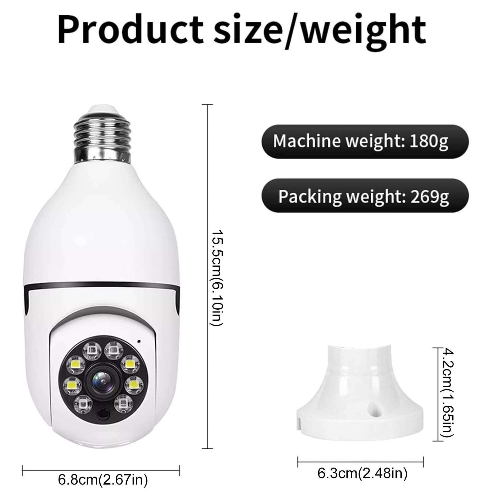 2023 Nieuwe - WiFi Draadloze Beveiligde Camera Bewakingscamera HD Nachtzicht Licht E27 Plug Nightvision 1080 P Outdoor 360 ° Panoramische Plug Smart