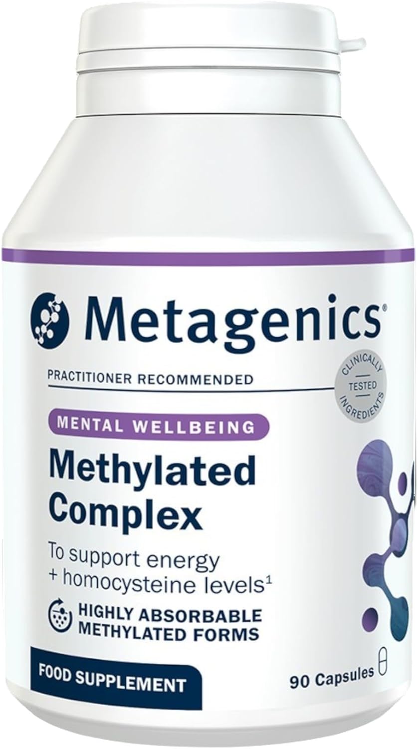 Metagenics Methylated Complex - for Homocysteine Metabolism & Energy - with Active B12, B6, Folate & Betaine - 90 Capsules