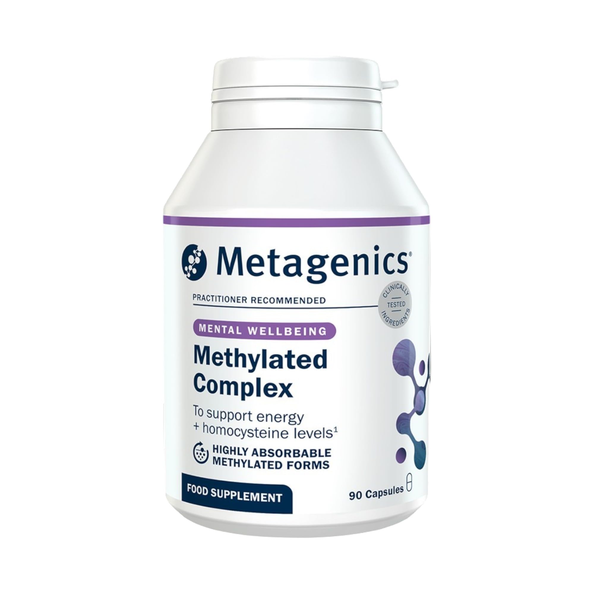 Metagenics Methylated Complex - for Homocysteine Metabolism & Energy - with Active B12, B6, Folate & Betaine - 90 Capsules