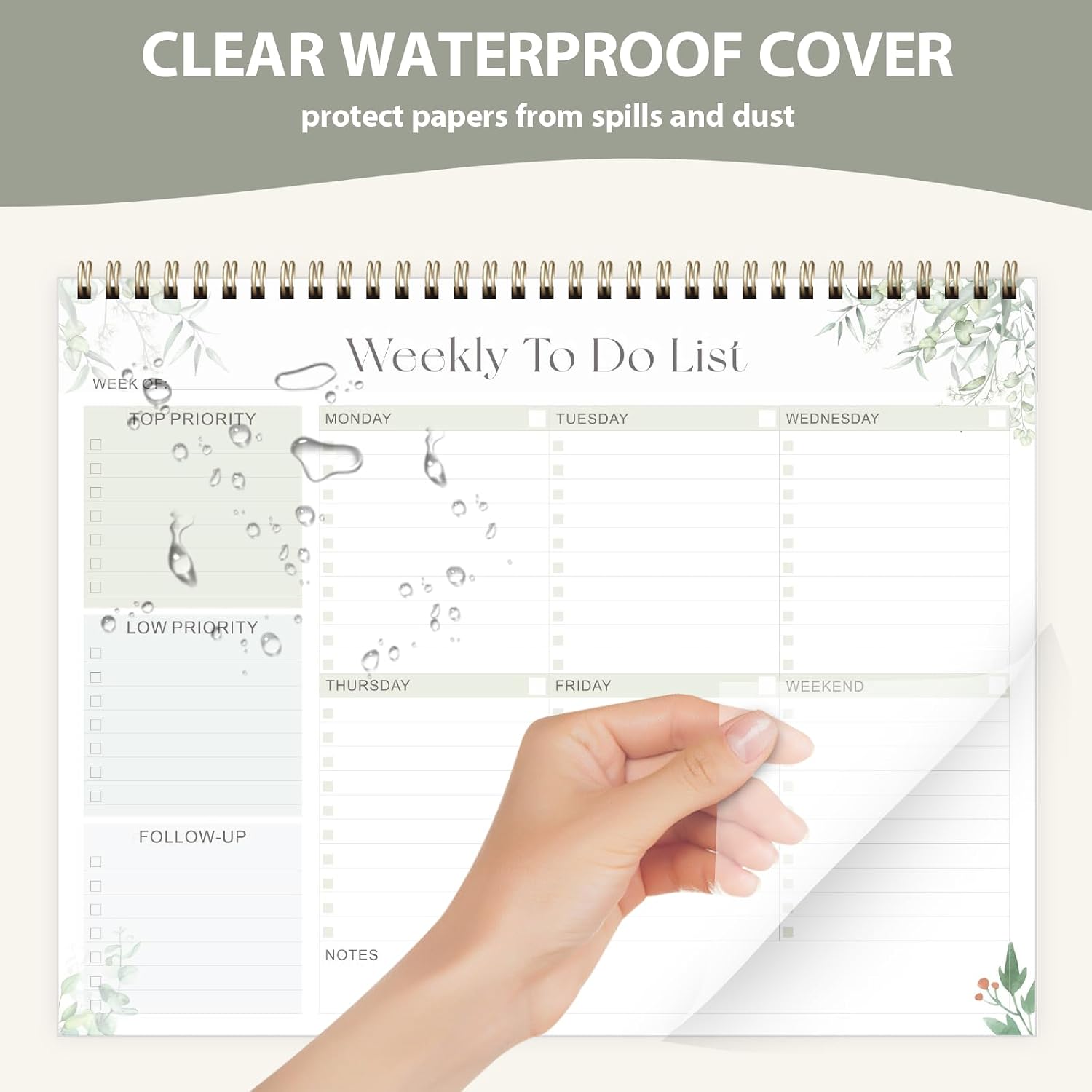 Weekly To Do List Notepad, Undated Planner with 52 Sheets (8.5''x11''), Desk Weekly Planner for Women & Man, Home School & Work image 4