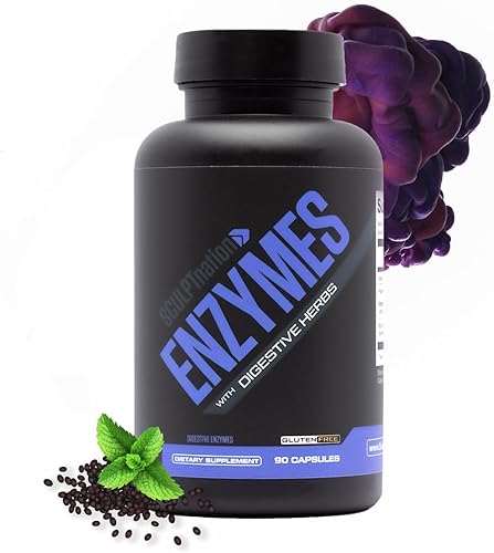 Sculpt Nation by V Shred Digestive Enzymes - Enzimas múltiples para la digestión y apoyo a la salud intestinal, alivio ocasional de la hinchazón