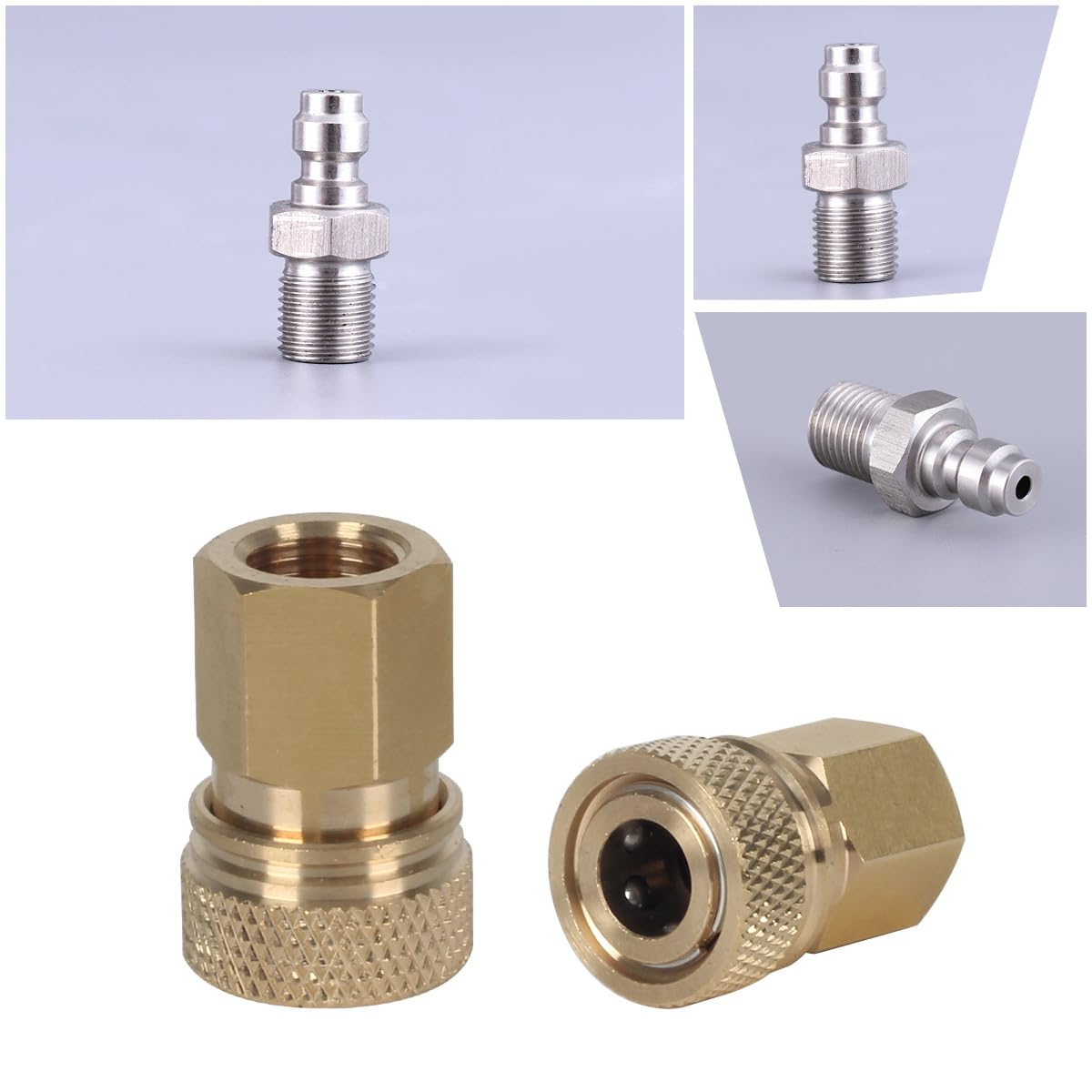 SCBA Tank Fill Adapter HPDAVV 8mm Quick-Disconnect Plug Adapter - 1/8 NPT Female Thread For Paintball & PCP Air Guns Paintball Quick Disconnect