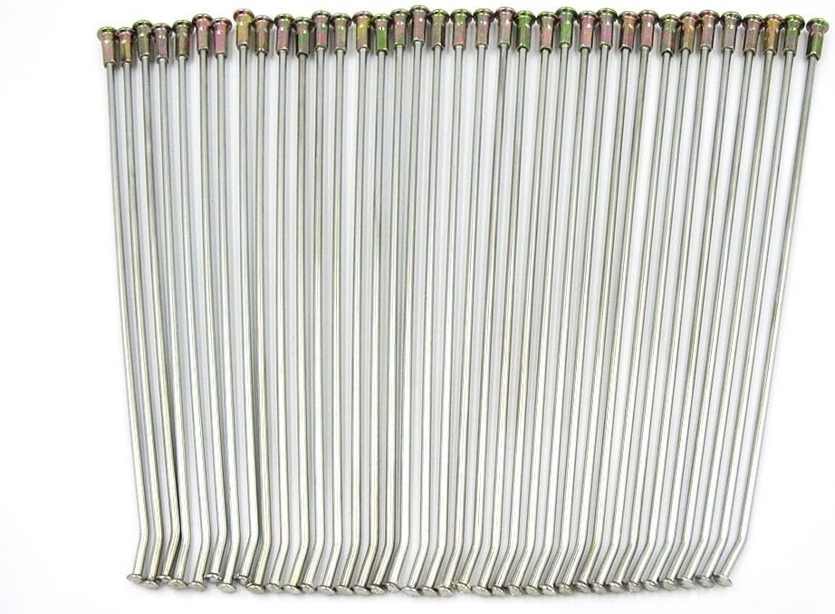 Wheel Spokes Nipples Kit Pit Bike Enduro Standard Steel Wire Cap Hat for Honda CRF for OTOM Motorcycle 36 Pcs 21" Front 18" 19" Rear(21 Front)