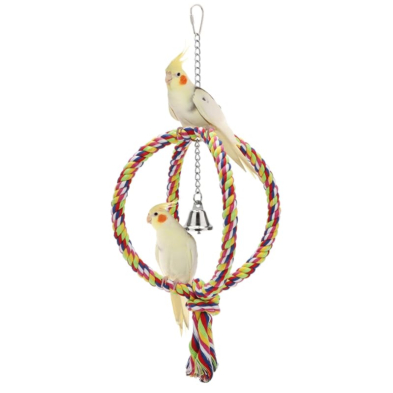 Balanço para Aves com Corda de Algodão e Arame de Aço Wontee para Papagaios Regular (21,08 cm)